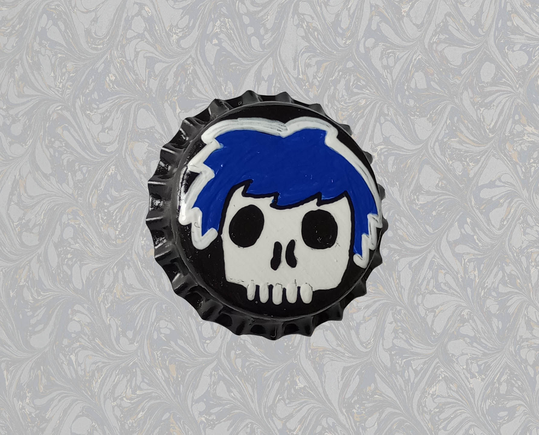 Bright Blue Skull Boy O'button