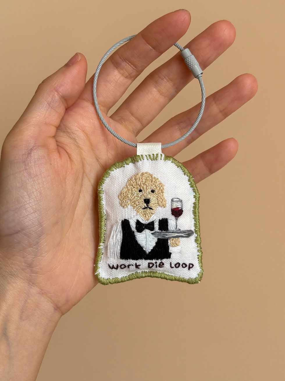 Thumbnail: Work Die Loop Poodle Keychain