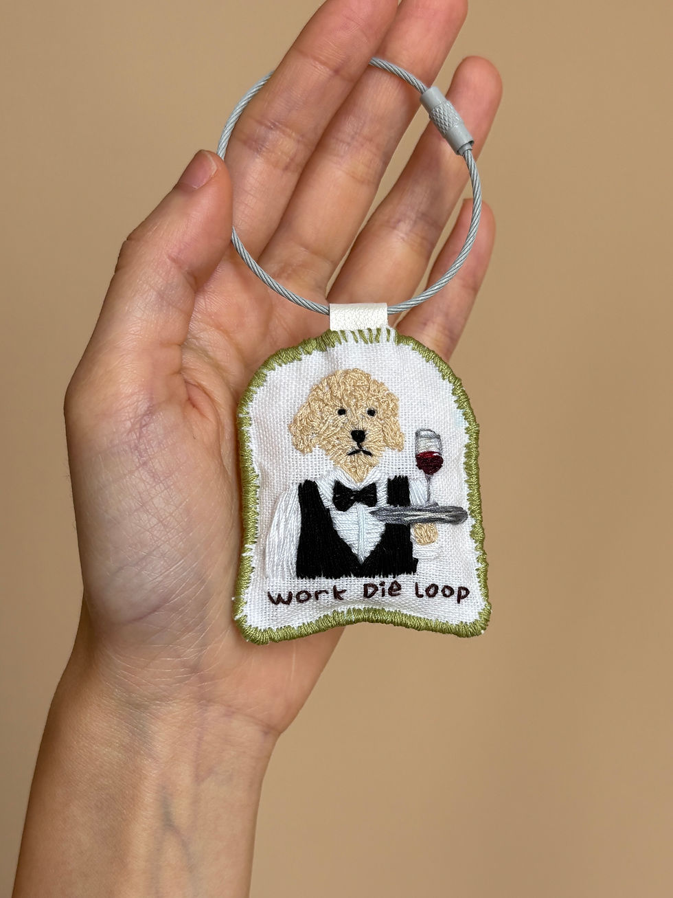 Thumbnail: Work Die Loop Poodle Keychain