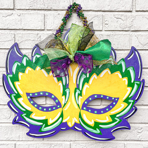 Mardi Gras Mask Door Hanger | Michelle Giddens Art