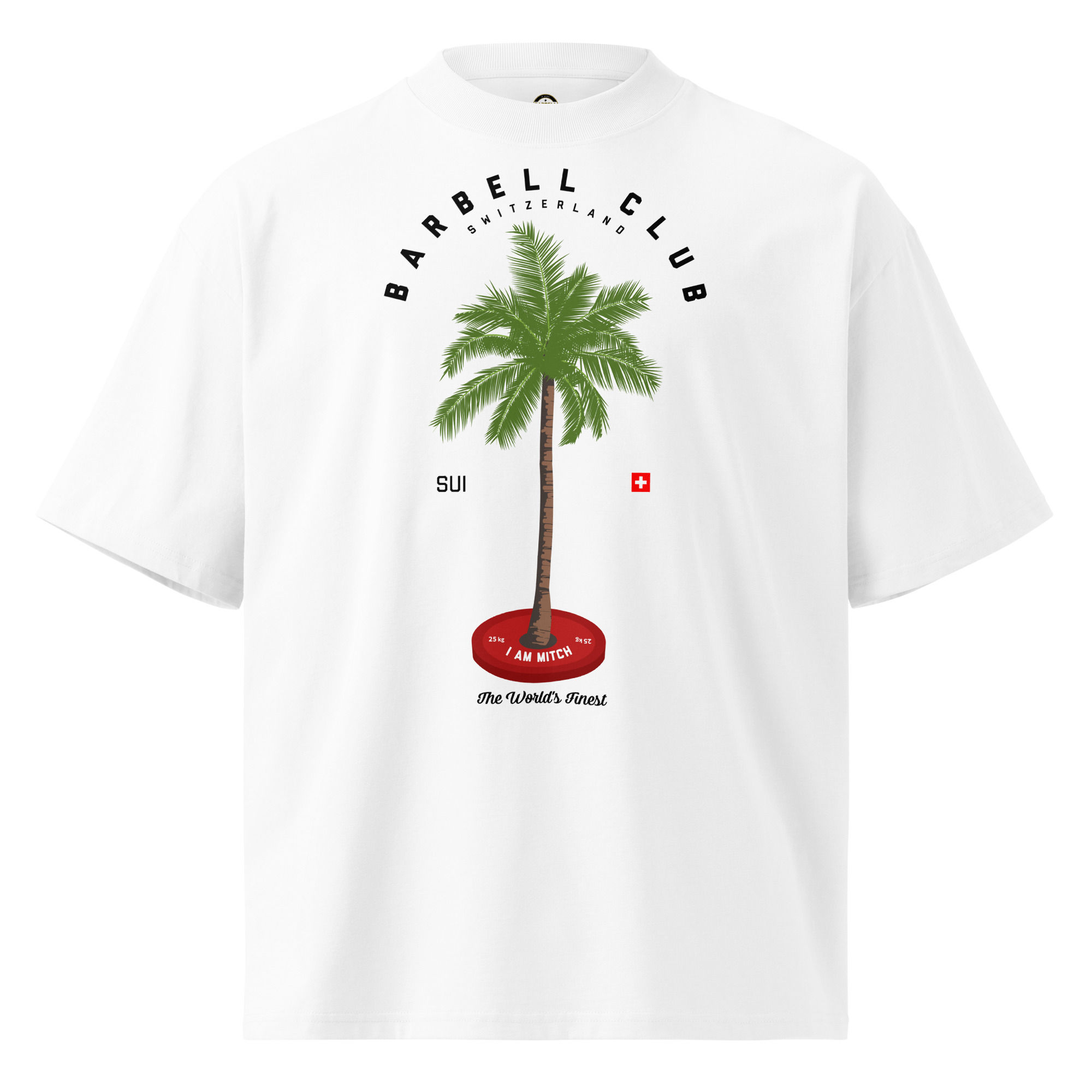 Palm Tree Unisex organic oversized high neck t-shirt