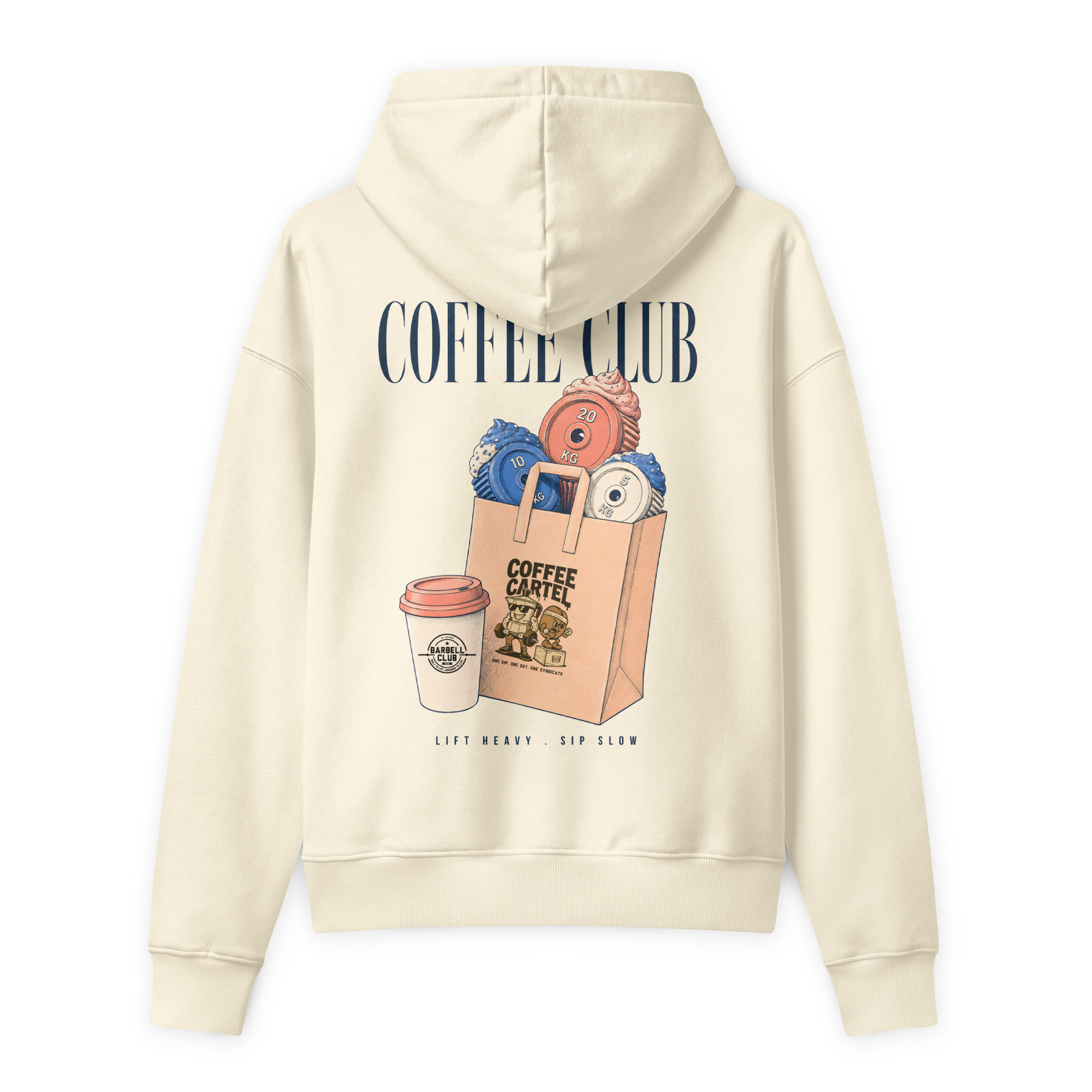 Coffee Club Unisex relaxed mid-weight hooded sweatshirt