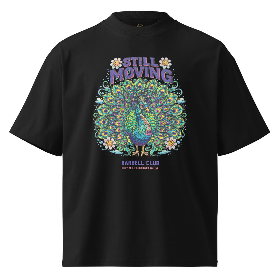 Miniaturbild: Peacock Unisex organic oversized high neck t-shirt