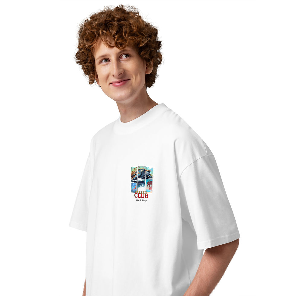 Miniaturbild: DropIn Holiday Unisex organic oversized high neck t-shirt