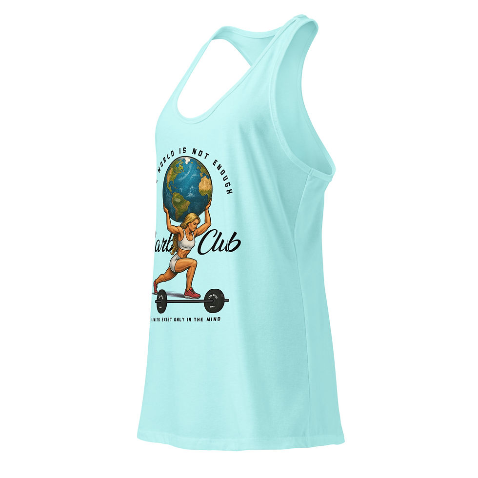 Miniaturbild: The world is not enough Women’s fitted racerback tank top