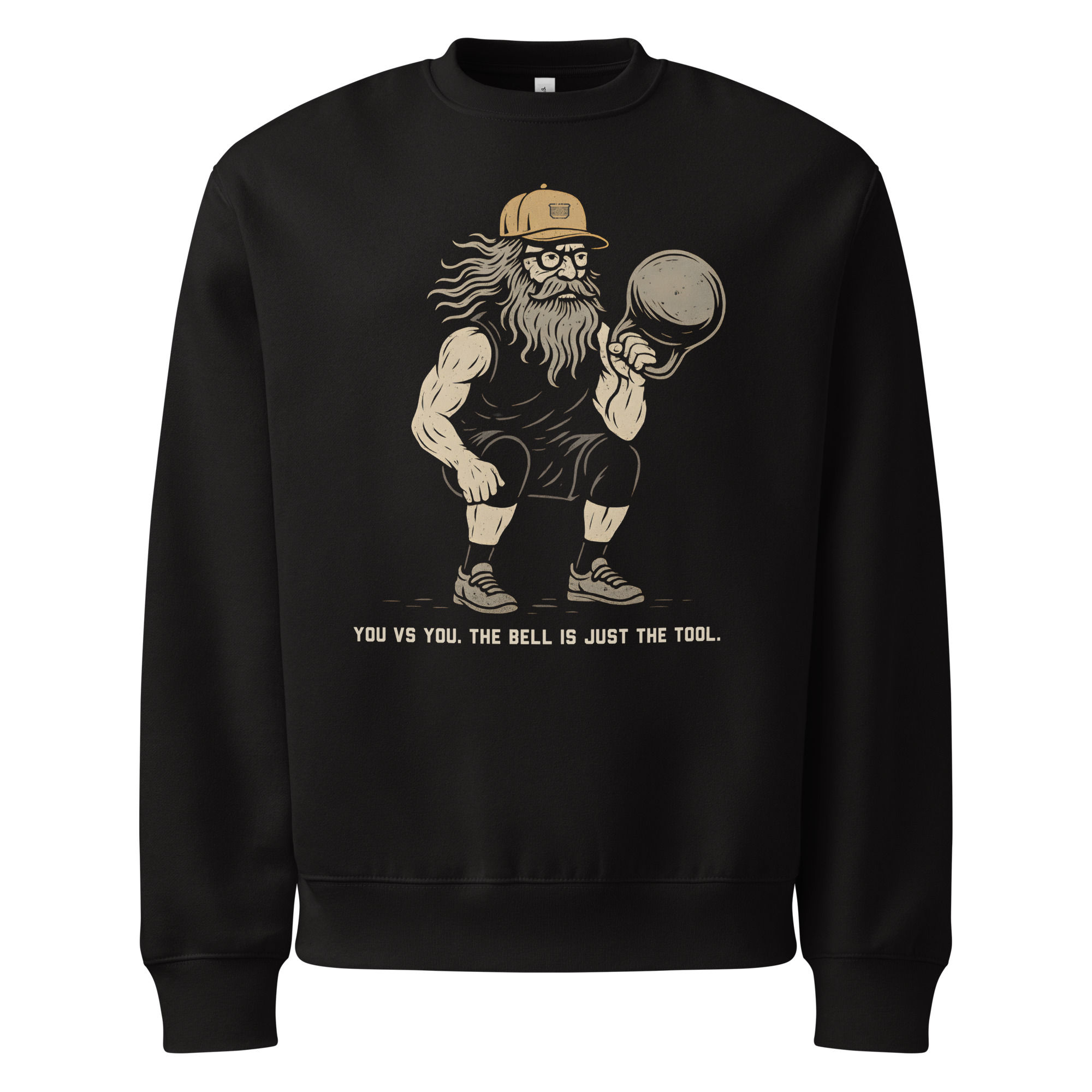 Old man swinging Oversized heavyweight sweatshirt