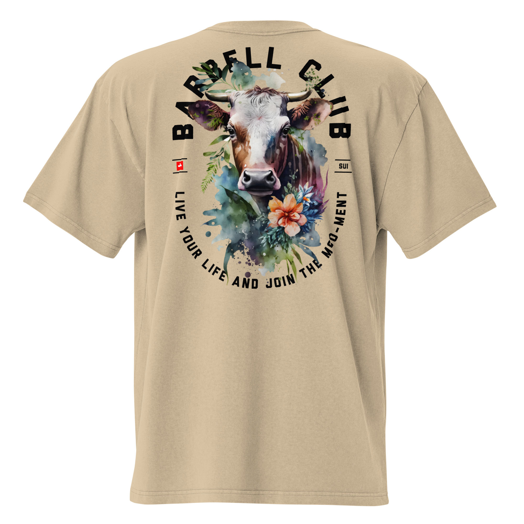 Barbell Club Cow Oversized faded t-shirt