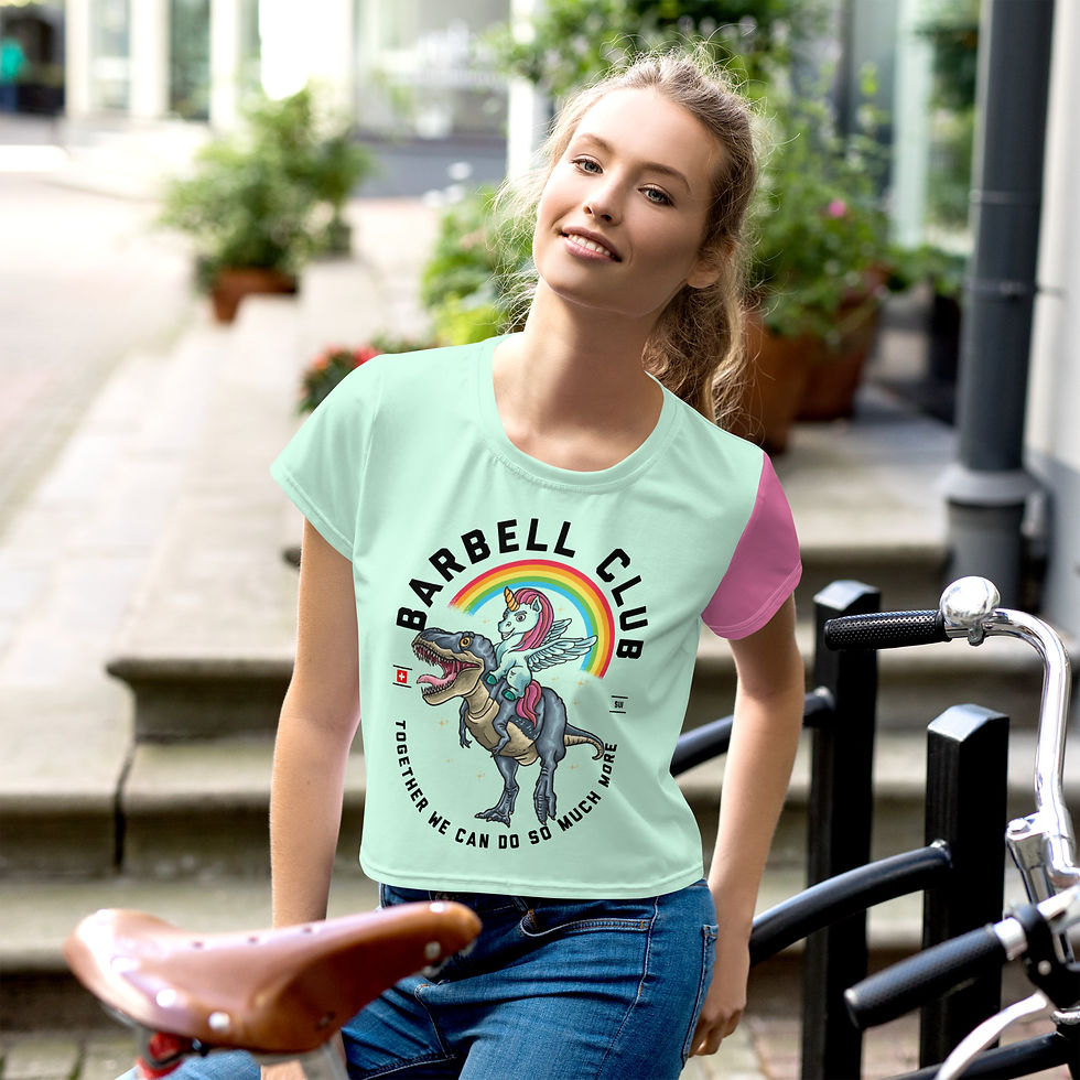 Miniaturbild: Ride a dino All-Over Print Crop Tee