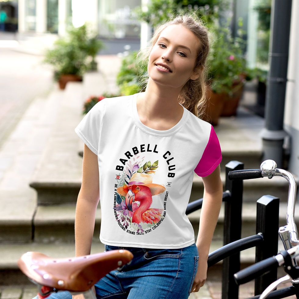 Miniaturbild: Flamingo All-Over Print Crop Tee