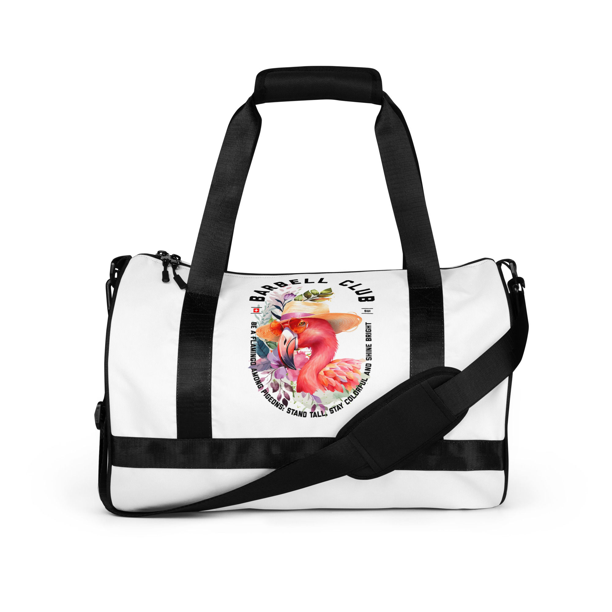 Flamingo All-over print gym bag