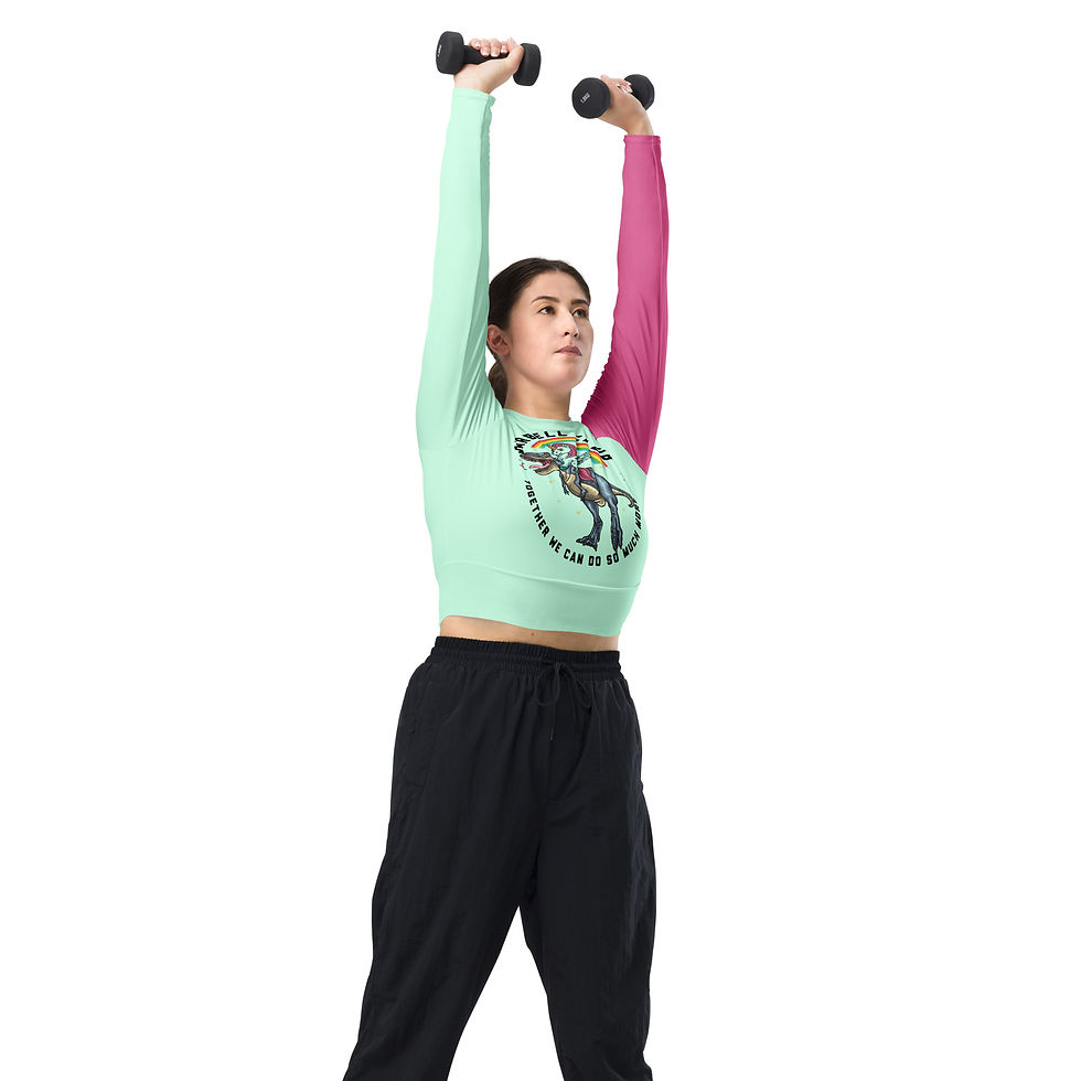 Miniaturbild: Ride a dino Recycled long-sleeve crop top