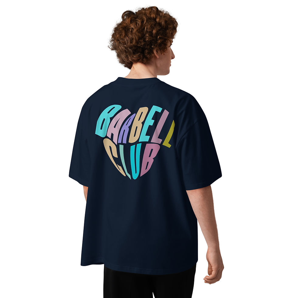 Miniaturbild: Barbell Heart Unisex organic oversized high neck t-shirt