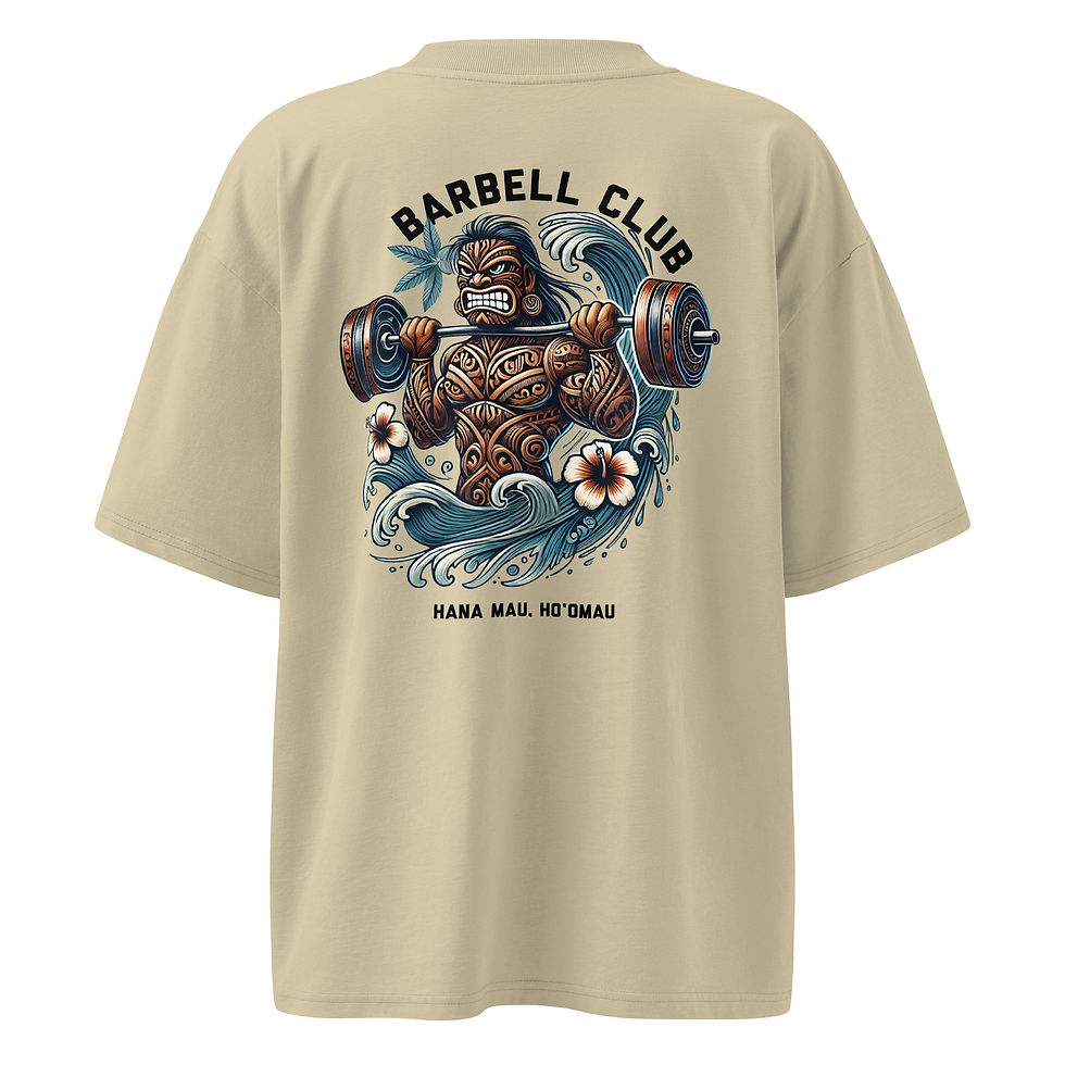 Miniaturbild: Hawaiian Unisex organic oversized high neck t-shirt