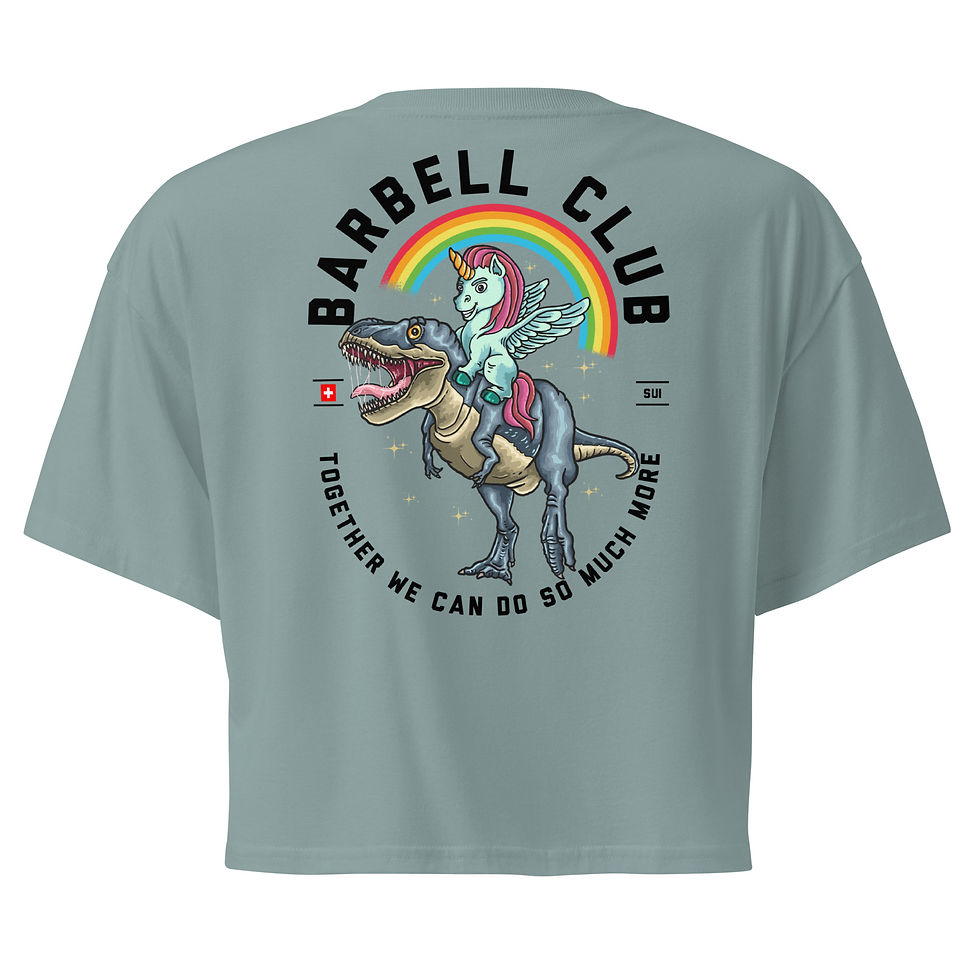 Miniaturbild: Barbell Club Ride a dino Women’s crop top