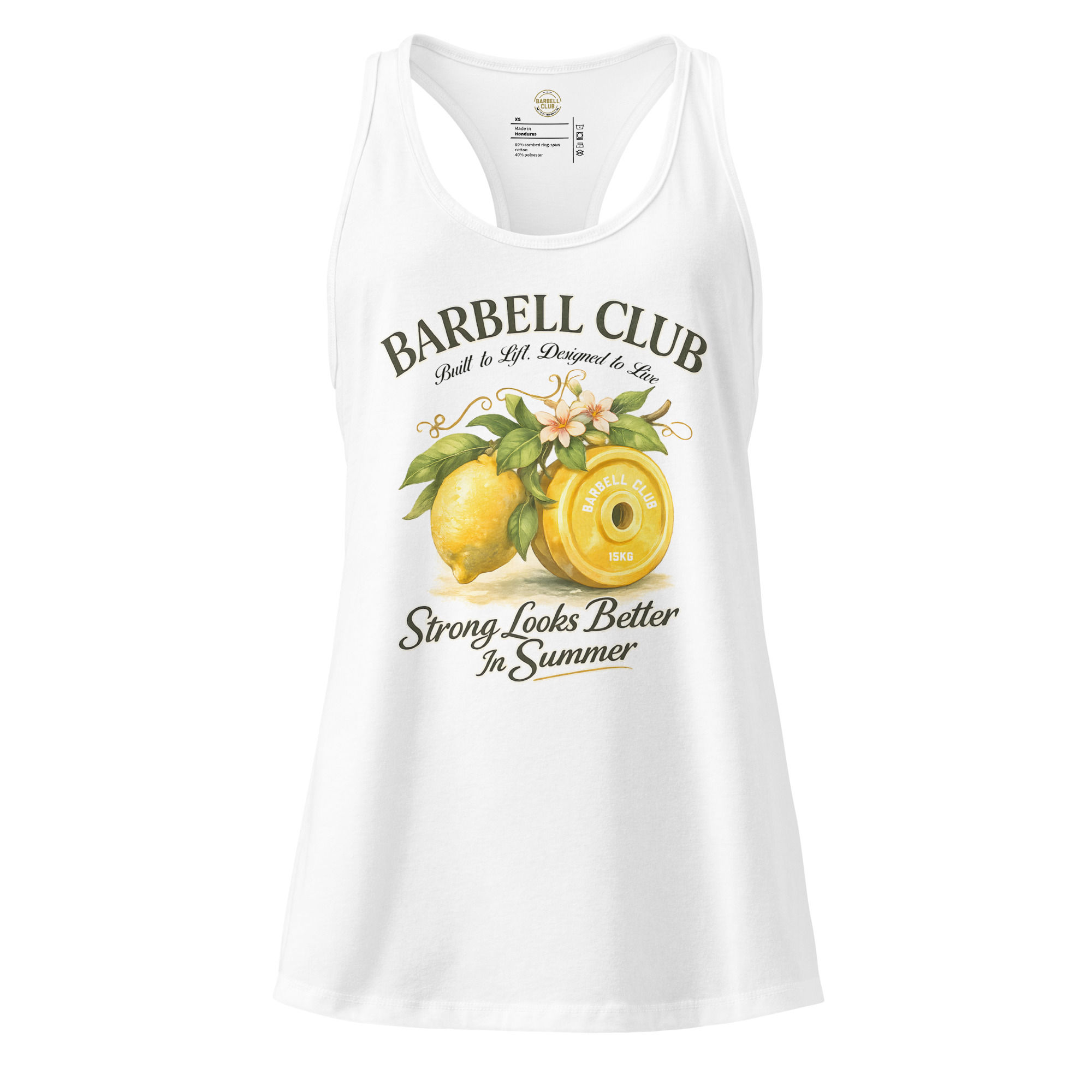 Strong looks better Women’s fitted racerback tank top