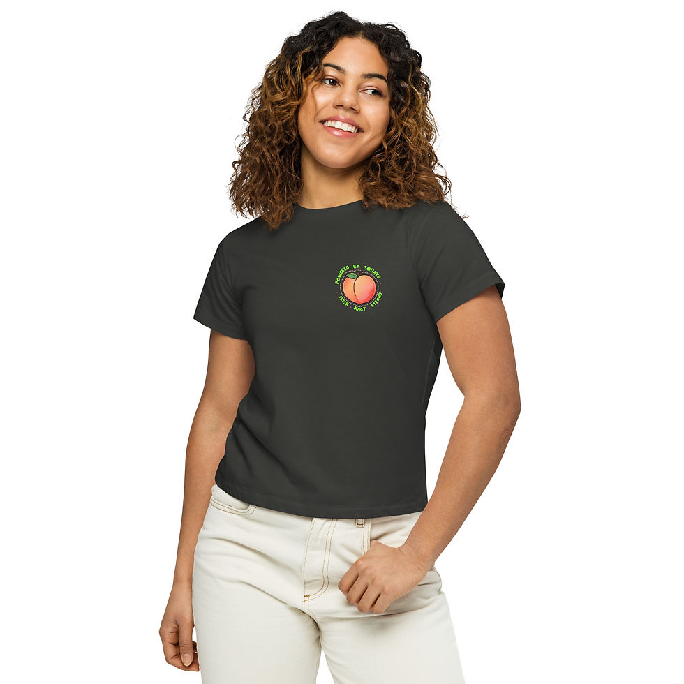 Miniaturbild: Powered by squats Women’s high-waisted t-shirt