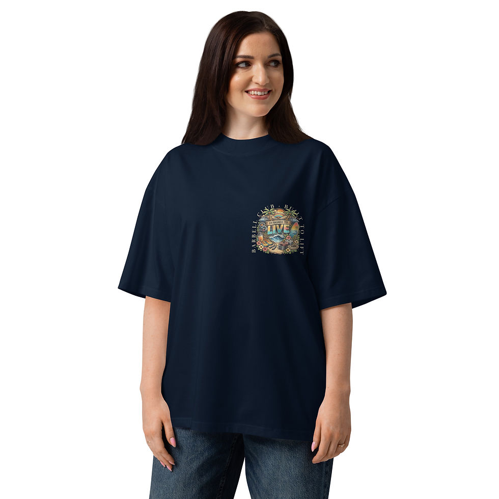 Miniaturbild: Designed to live Unisex organic oversized high neck t-shirt