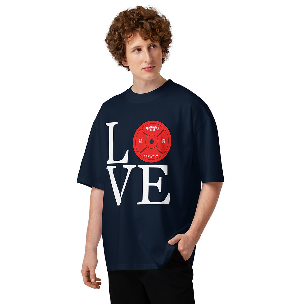 Miniaturbild: LOVE Unisex organic oversized high neck t-shirt