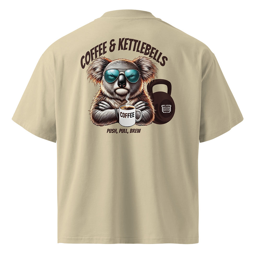 Miniaturbild: Coffee Bear Unisex organic oversized high neck t-shirt