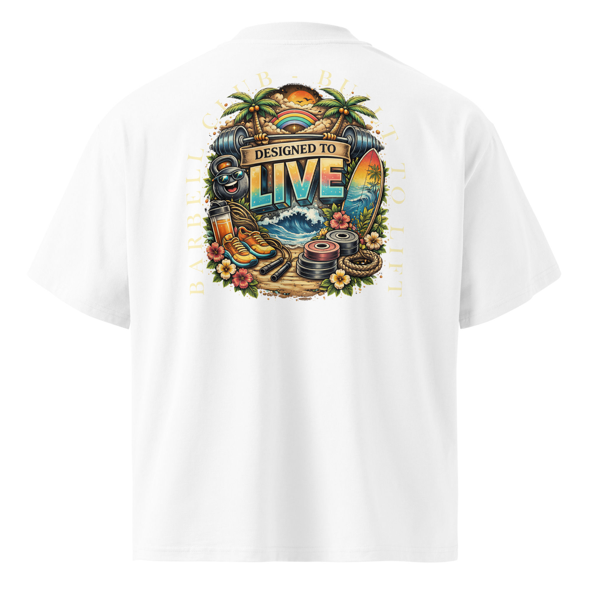 Designed to live Unisex organic oversized high neck t-shirt
