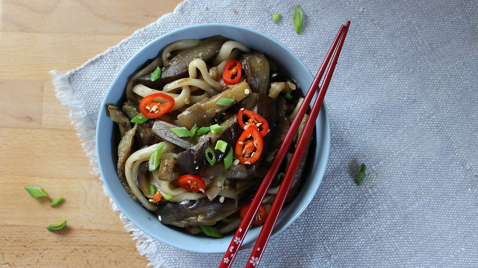 UDON WITH MISOYAKI EGGPLANT