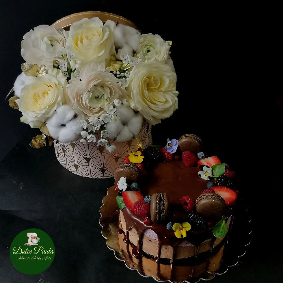 Miniatură: Tort artizanal cu mousse de ciocolata neagra
