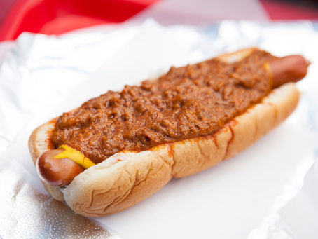 A Cincinnati-style Chili Dog