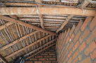 Underside of roof framing in the corner of the verandah.