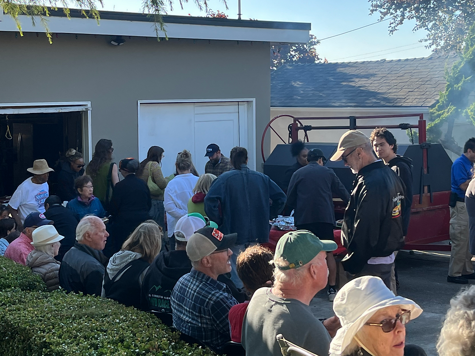 The crowd at Dave Evans' barbecue