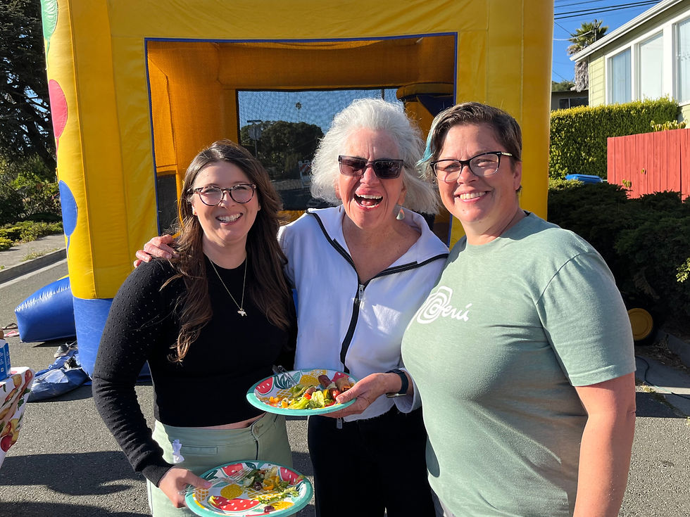 From left, organizers Alex, Laura, and Rachel on National Night Out