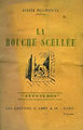 Couverture du livre "La Bouche scellée"