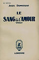 Couverture du livre "Le Sang de l'amour"