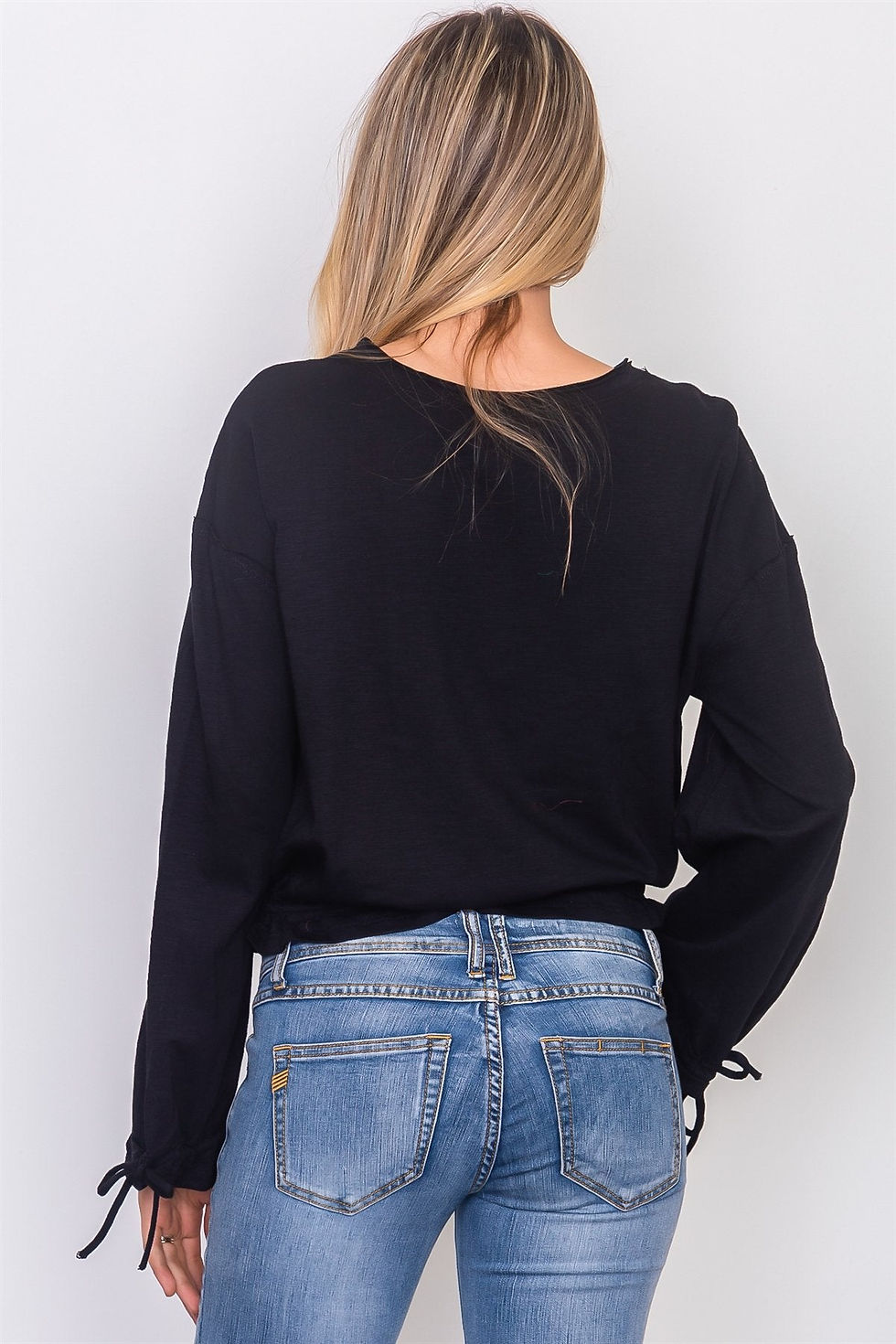 Thumbnail: Drawstring Top -Black