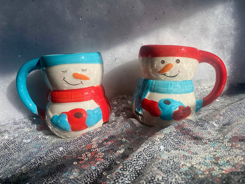 Cozy Snowman Candle (Blue Handle) | Alli Cat Creative Co