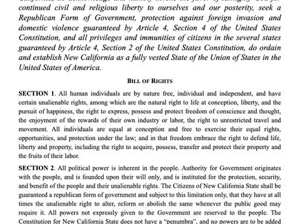 Constitution Great State of New California
