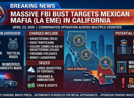 FBI Arrests 43 Mexican Mafia Gang Members in Orange County, California