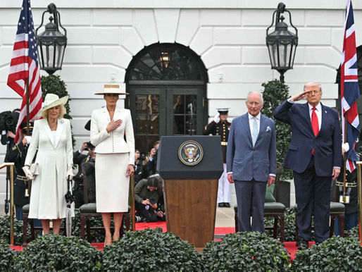 President Trump and the First Lady Participate in a Greeting with the King and Queen of the UK
