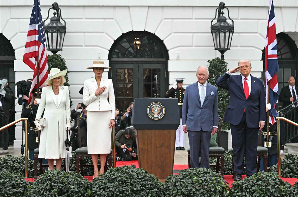 President Trump and the First Lady Participate in a Greeting with the King and Queen of the UK