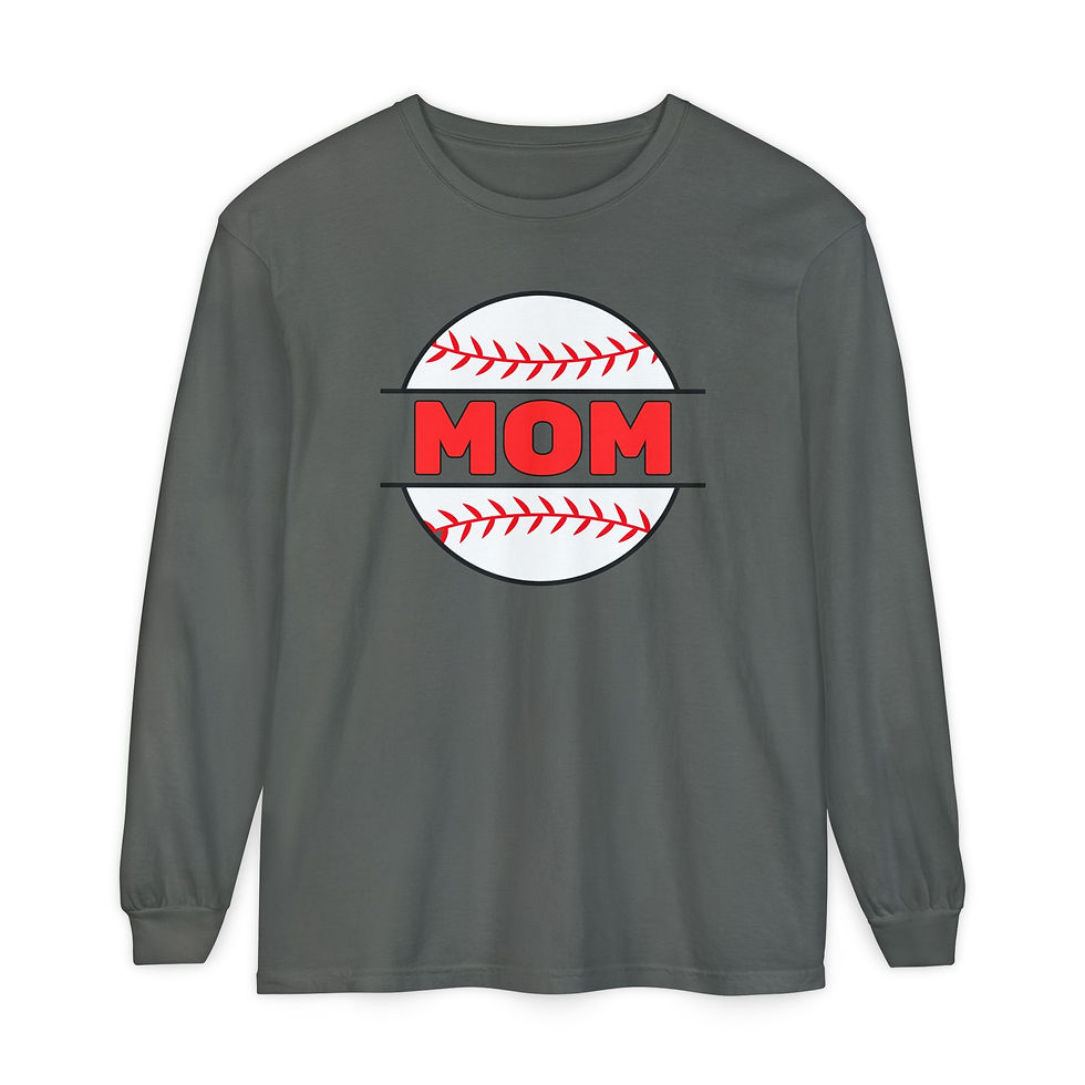 Thumbnail: Baseball Mom Long Sleeve T-Shirt — PERSONALIZATION (BACK)