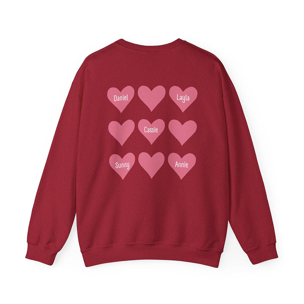 Thumbnail: Personalized Grandmother Valentine Sweatshirt - printed front/back