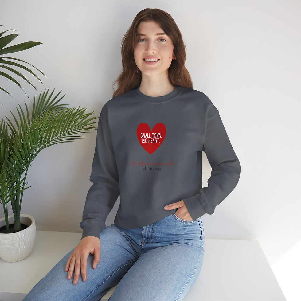 Thumbnail: Small Town Big Heart Crewneck Sweatshirt — Westmoreland Tennessee Cozy Pullover