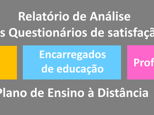 Relatório da análise dos questionários de satisfação do plano EAD