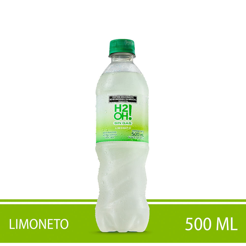 Agua saborizada sin gas H2OH! de limón 500 ml.

