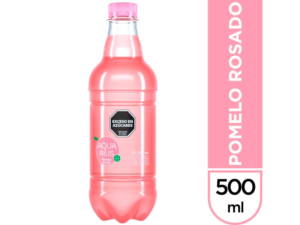 Agua saborizada Aquarius pomelo rosado sin gas 500 cc.

