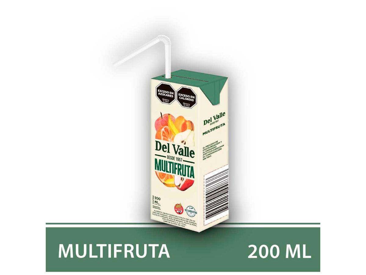 Jugo natural multifruta Del Valle 200 cc.


