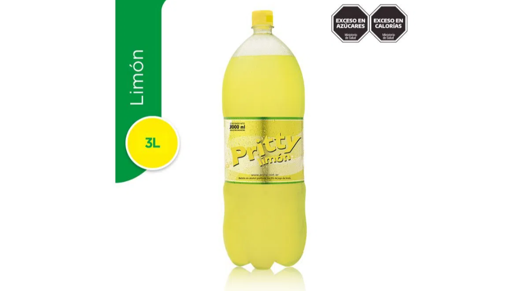 Gaseosa Pritty limón regular 3 l.