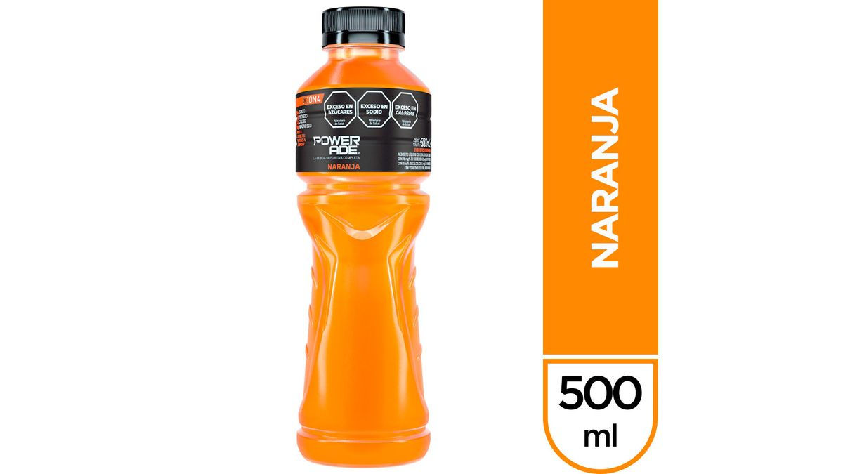 Bebida isotónica Powerade naranja 500 cc.

