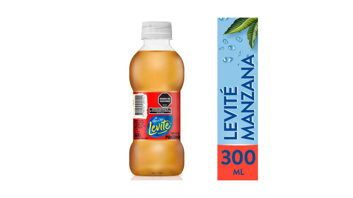 Agua saborizada sin gas Levité sabor manzana pet 300 cc.

