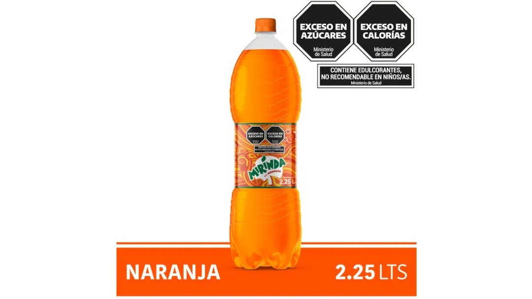 Gaseosa Mirinda naranja 2,25 l.