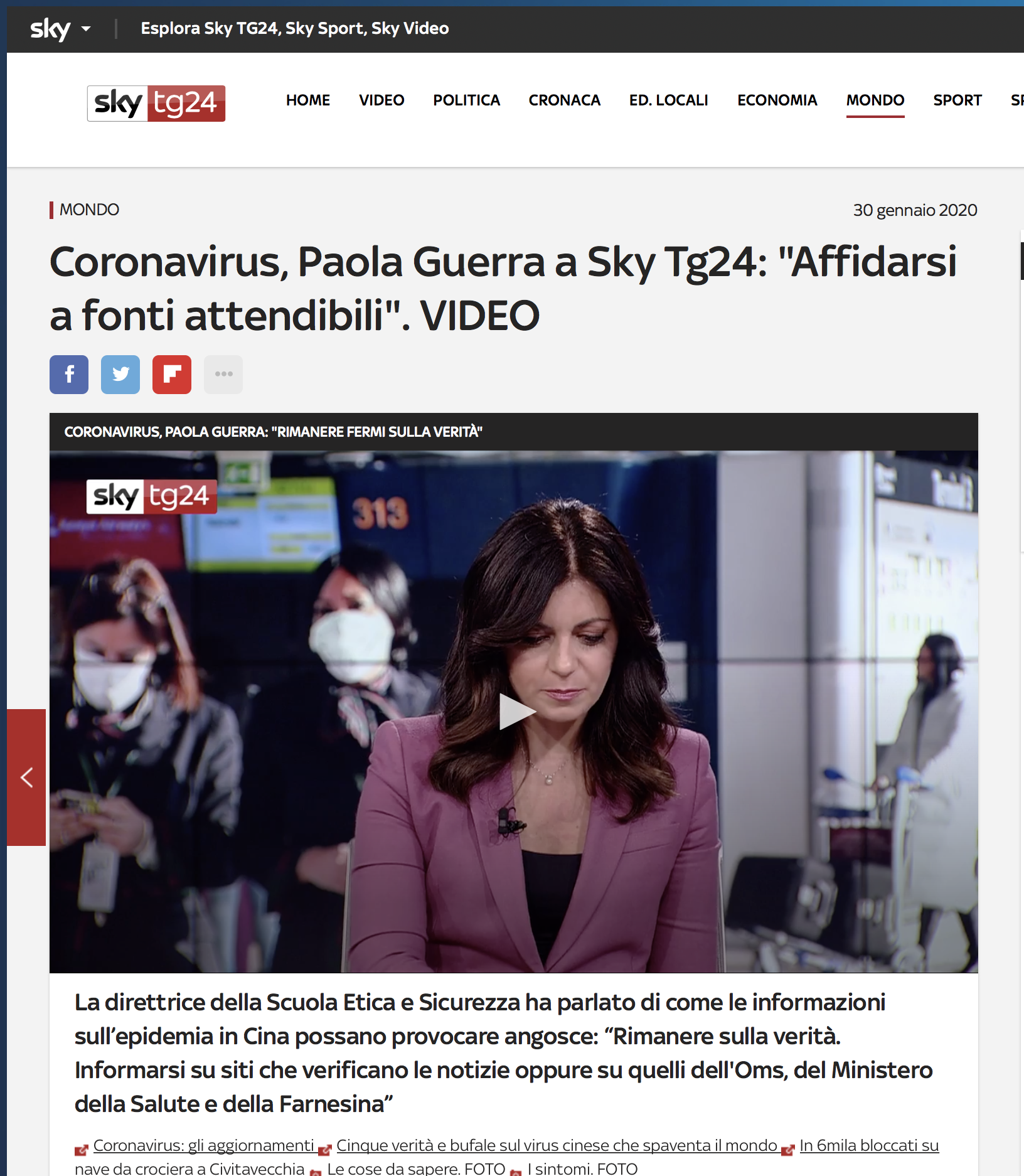 Paola Guerra - Intervista Sky